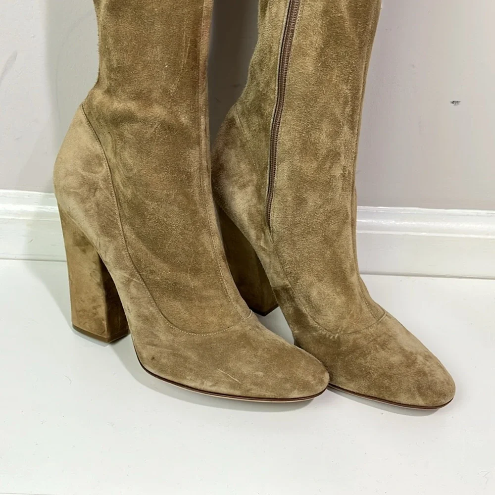 Sergio Rossi over the knee suede boots